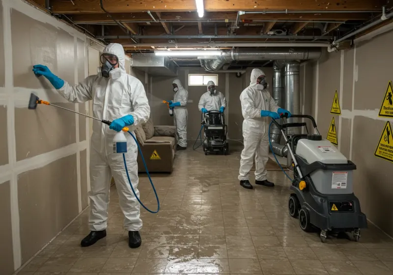 Basement Moisture Removal and Structural Drying process in Mocksville, NC